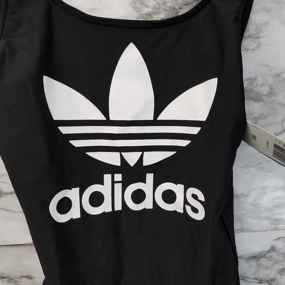 Adidas Womens Black Swimsuit Black Originals Logo - Picture 2 of 5